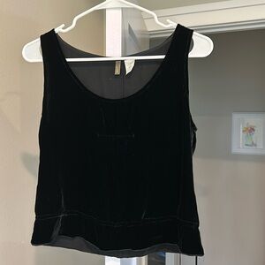 J. Crew black velvet tank, size S